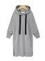 Hooded Long Casual Plain Polyester Hoodie (Style V100592)