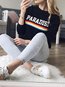 Standard Loose Fashion Letter Cotton Sweatshirts (Style V100594)