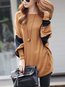 Round Neck Long Loose Fashion Cotton Blends Sweatshirts (Style V100597)