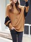 Round Neck Long Loose Fashion Cotton Blends Sweatshirts (Style V100597)