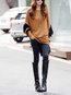 Round Neck Long Loose Fashion Cotton Blends Sweatshirts (Style V100597)