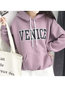 Hooded Fashion Letter Cotton Pockets Hoodie (Style V100598)