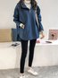 Long Fashion Plain Cotton Blends Pockets Hoodie (Style V100600)