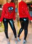 Round Neck Standard Loose Dacron Sequin Sweatshirts (Style V100620)