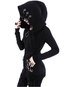 Hooded Loose Fashion Dacron Zipper Sweatshirts (Style V100623)