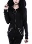 Hooded Loose Fashion Dacron Zipper Sweatshirts (Style V100623)