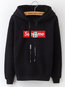 Hooded Loose Cute Letter Cotton Sweatshirts (Style V100631)
