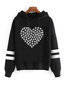 Hooded Loose Sweet Heart Shaped Pattern Sweatshirts (Style V100632)