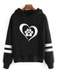 Hooded Loose Sweet Heart Shaped Pattern Sweatshirts (Style V100632)