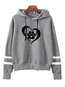 Hooded Loose Sweet Heart Shaped Pattern Sweatshirts (Style V100632)