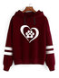Hooded Loose Sweet Heart Shaped Pattern Sweatshirts (Style V100632)