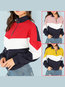 Stand Collar Loose Fashion Patchwork Zipper Sweatshirts (Style V100637)