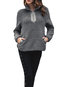 Standard Loose Casual Polyester Zipper Sweatshirts (Style V100639)