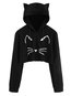 Hooded Short Loose Cute Animal Sweatshirts (Style V100641)