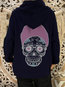 Standard Casual Skull Polyester Pattern Sweatshirts (Style V100644)