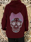 Standard Casual Skull Polyester Pattern Sweatshirts (Style V100644)