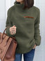 Polo Neck Standard Loose Casual Zipper Sweatshirts (Style V100650)