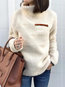 Polo Neck Standard Loose Casual Zipper Sweatshirts (Style V100650)