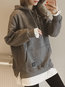 Hooded Loose Fashion Patchwork Pockets Hoodie (Style V100656)