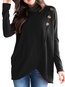 Heap Collar Long Loose Fashion Button Sweatshirts (Style V100664)