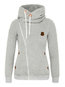 Hooded Loose Casual Plain Cotton Blends Hoodie (Style V100667)