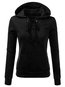 Hooded Standard Loose Fashion Strappy Sweatshirts (Style V100669)