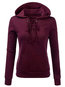 Hooded Standard Loose Fashion Strappy Sweatshirts (Style V100669)