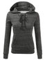 Hooded Standard Loose Fashion Strappy Sweatshirts (Style V100669)