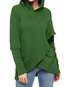 Hooded Long Loose Casual Pockets Sweatshirts (Style V100676)