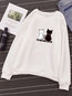 Round Neck Standard Cute Cotton Pattern Sweatshirts (Style V100678)