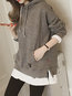 Long Casual Plain Dacron Pockets Sweatshirts (Style V100680)