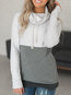 Hooded Standard Loose Dacron Patchwork Sweatshirts (Style V100686)