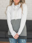 Hooded Standard Loose Dacron Patchwork Sweatshirts (Style V100686)