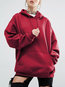 Hooded Standard Loose Cotton Pockets Sweatshirts (Style V100690)