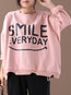 Boat Neck Loose Casual Cotton Wavy Edge Sweatshirts (Style V100700)