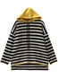 Hooded Standard Loose Striped Wool Sweatshirts (Style V100704)
