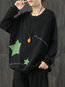 Boat Neck Loose Casual Letter Cotton Sweatshirts (Style V100705)