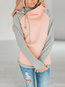 Hooded Standard Slim Patchwork Cotton Blends Sweatshirts (Style V100710)