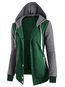 Hooded Casual Patchwork Polyester Patchwork Hoodie (Style V100713)