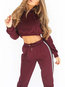Short Slim Casual Polyester Two Piece Sweatshirts (Style V100718)