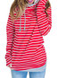 Heap Collar Slim Striped Cotton Pockets Sweatshirts (Style V100722)