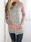 Heap Collar Standard Straight Patchwork Cotton Blends Sweatshirts (Style V100733)