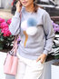 Standard Straight Cute Plain Cotton Sweatshirts (Style V100735)