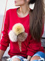 Standard Straight Cute Plain Cotton Sweatshirts (Style V100735)