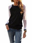 Standard Straight Cute Patchwork Cotton Sweatshirts (Style V100736)