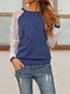 Standard Straight Cute Patchwork Cotton Sweatshirts (Style V100736)