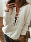 V-neck Standard Straight Fashion Plain Sweatshirts (Style V100737)