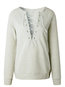 V-neck Standard Straight Fashion Plain Sweatshirts (Style V100737)