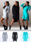 Hooded Long Sexy Plain Pockets Sweatshirts (Style V100744)