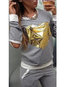 Round Neck Straight Patchwork Polyester Patchwork Sweatshirts (Style V100745)